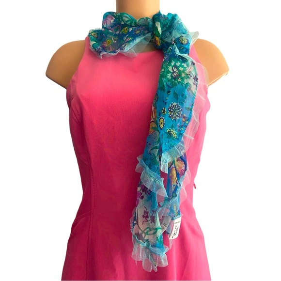 Violet Del Mar Blue Paisley Silk Scarf - Picture 1 of 8